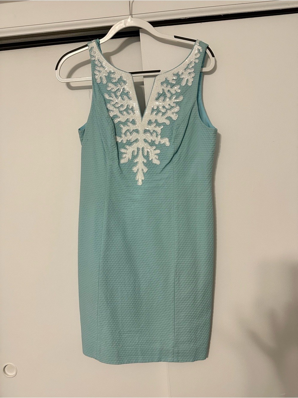 Lilly Pulitzer Teal Mini Dress with White Appliqué